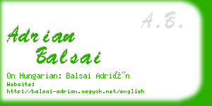 adrian balsai business card